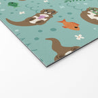 Kawaii Otters Playing Underwater Welcome Mat Gallery Image 2