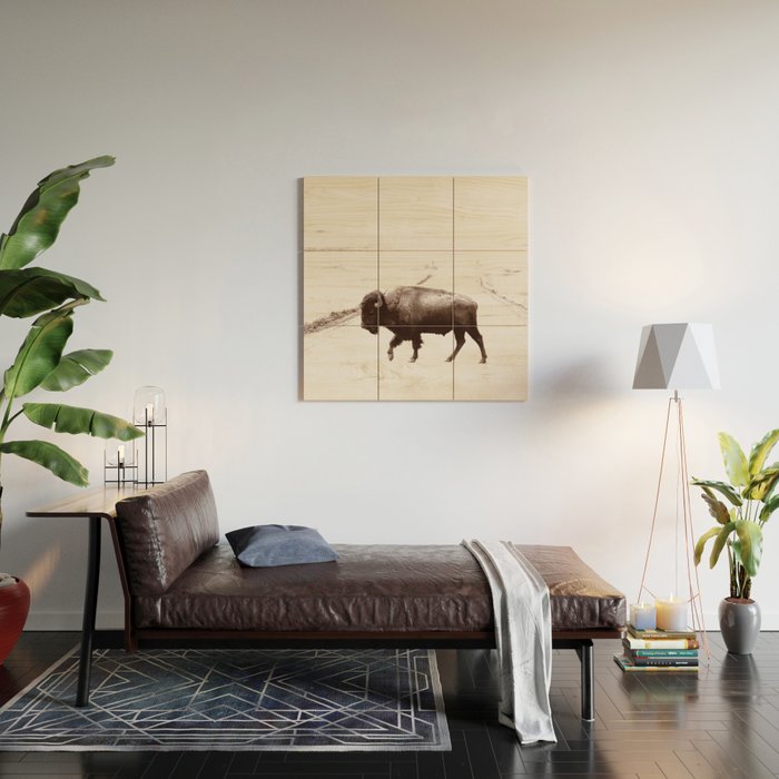 Bison 3 Wood Wall Art Gallery Image 2