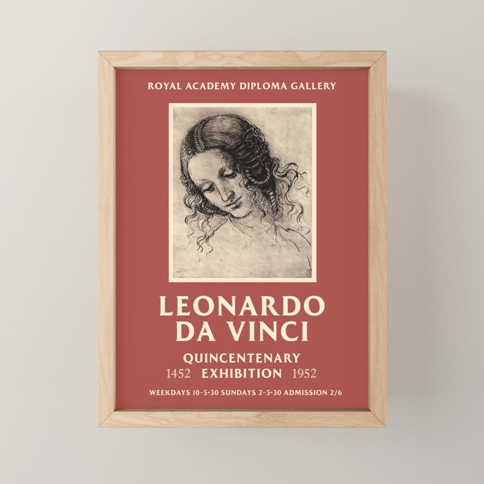 Leonardo Da Vinci Exhibition Poster, 1952 Mini Art Print Gallery Image 1