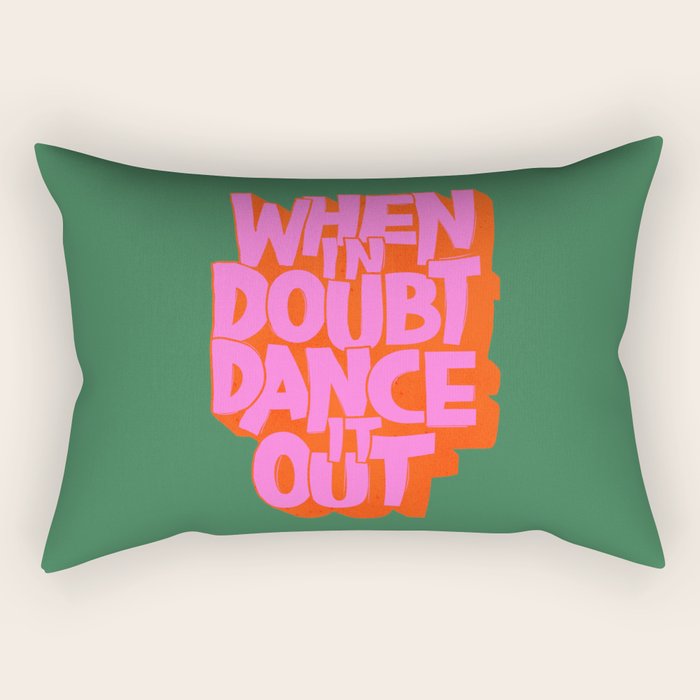Dance It Out Pink And Green Rectangular Pillow Gallery Image 1
