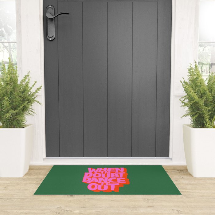 Dance It Out Pink And Green Welcome Mat Gallery Image 3