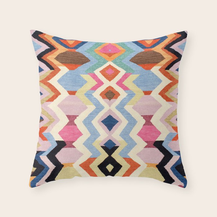 Colored Oriental  Berber Traditional Moroccan Artwork  Throw Pillow Gallery Image 6