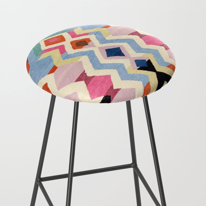 Colored Oriental  Berber Traditional Moroccan Artwork  Stool Gallery Image 2