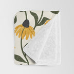 coneflowers - cream Throw Blanket Gallery Image 3