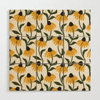 coneflowers - cream Wood Wall Art Gallery Image 1