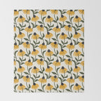 coneflowers - cream Throw Blanket Gallery Image 2