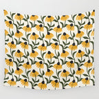 coneflowers - cream Wall Tapestry Gallery Image 4