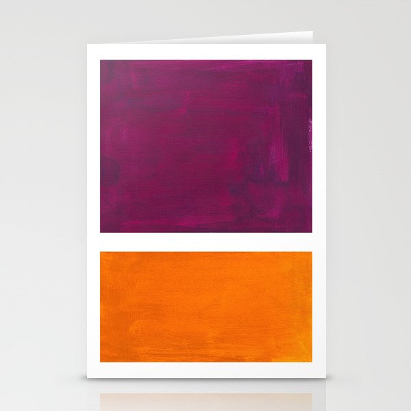 Purple Wine Yellow OchreMid Century Modern Abstract Minimalist Rothko Color Field Squares Stationery Card Gallery Image 2