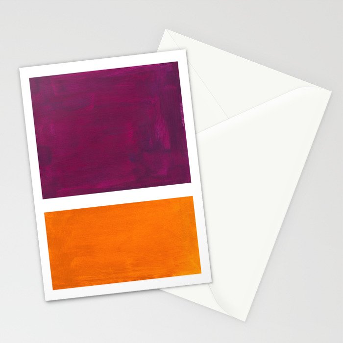Purple Wine Yellow OchreMid Century Modern Abstract Minimalist Rothko Color Field Squares Stationery Card Gallery Image 2