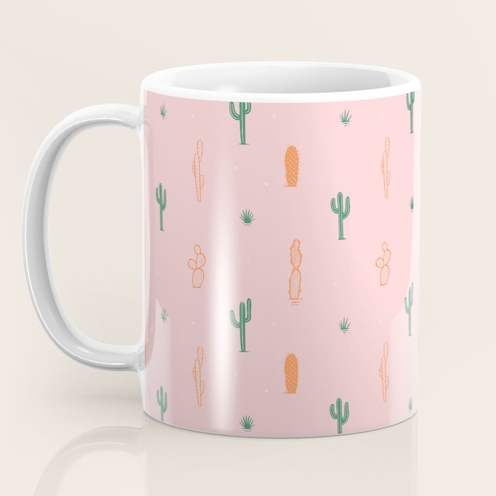 Retro hand drawn cactus plant pattern Coffee Mug Gallery Image 3