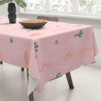 Retro hand drawn cactus plant pattern Tablecloth Gallery Image 3