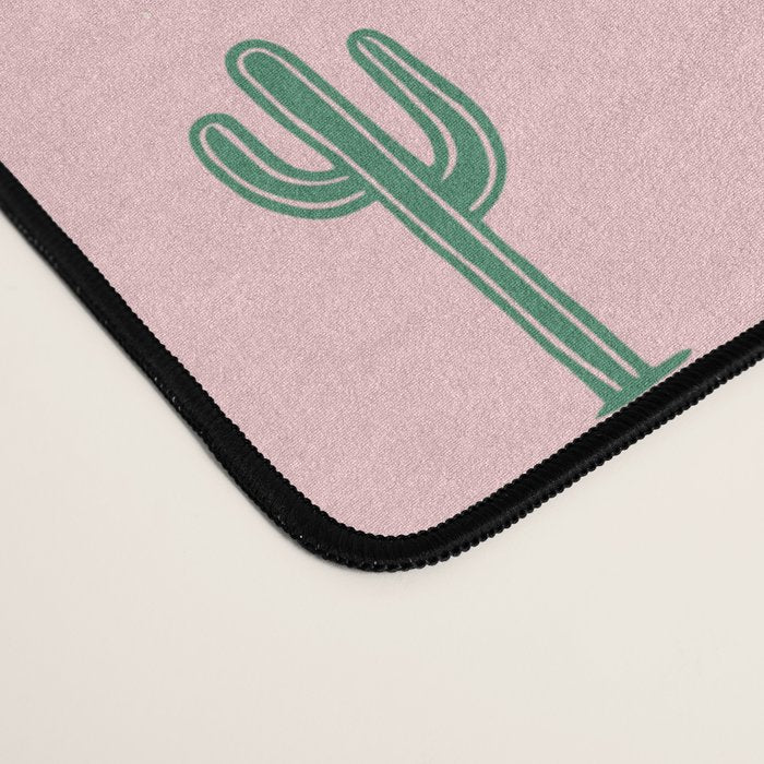 Retro hand drawn cactus plant pattern Desk Mat Gallery Image 4
