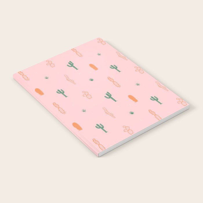 Retro hand drawn cactus plant pattern Notebook Gallery Image 2