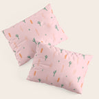 Retro hand drawn cactus plant pattern Pillow Sham Gallery Image 3