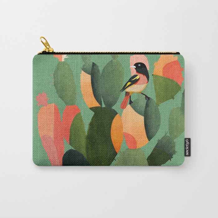 Cactus & Birds 3 Carry All Pouch Gallery Image 1