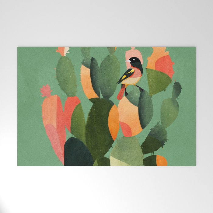 Cactus & Birds 3 Welcome Mat Gallery Image 1