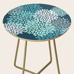 Modern Flowers Print, Teal and White Side Table Gallery Image 2