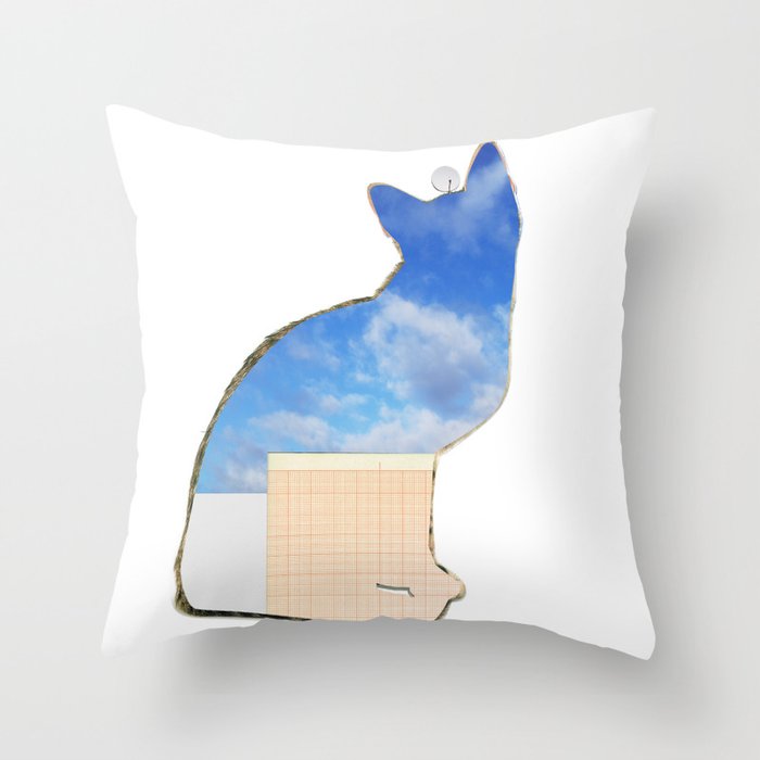 Rene and the empty cat Throw Pillow Gallery Image 1