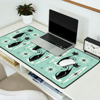 Mid Century Meow Retro Atomic Cats Mint Desk Mat Gallery Image 2