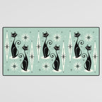 Mid Century Meow Retro Atomic Cats Mint Desk Mat Gallery Image 3