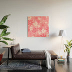 Retro 60s 70s Aesthetic Floral Pattern in Candy Pink Wood Wall Art Gallery Image 2