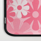 Retro 60s 70s Aesthetic Floral Pattern in Candy Pink Laptop Sleeve Gallery Image 3