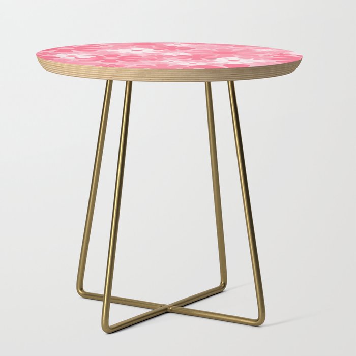 Retro 60s 70s Aesthetic Floral Pattern in Candy Pink Side Table Gallery Image 1