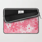 Retro 60s 70s Aesthetic Floral Pattern in Candy Pink Laptop Sleeve Gallery Image 2