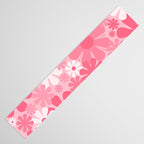 Retro 60s 70s Aesthetic Floral Pattern in Candy Pink Table Runner Gallery Image 3