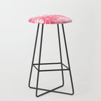 Retro 60s 70s Aesthetic Floral Pattern in Candy Pink Stool Gallery Image 1