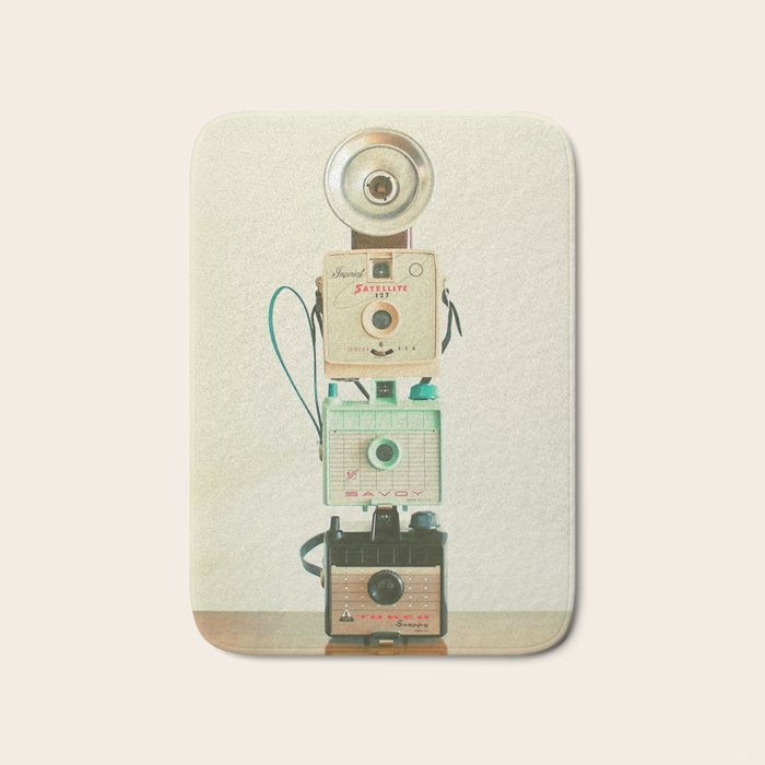 Tower of Cameras Bath Mat Gallery Image 1