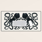 Minoan Octopus - Black Ink Desk Mat Gallery Image 1