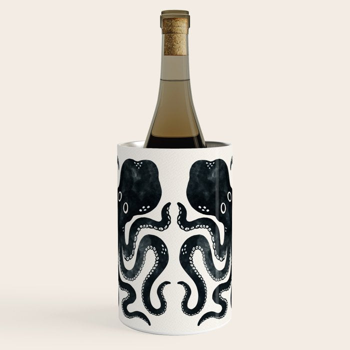 Minoan Octopus - Black Ink Wine Chiller Gallery Image 1