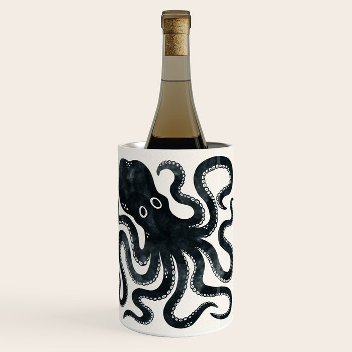 Minoan Octopus - Black Ink Wine Chiller Gallery Image 3