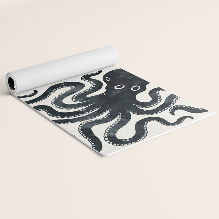 Minoan Octopus - Black Ink Yoga Mat Gallery Image 2