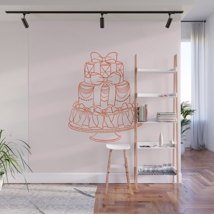 Preppy Bow Cake Wall Mural Gallery Image 1