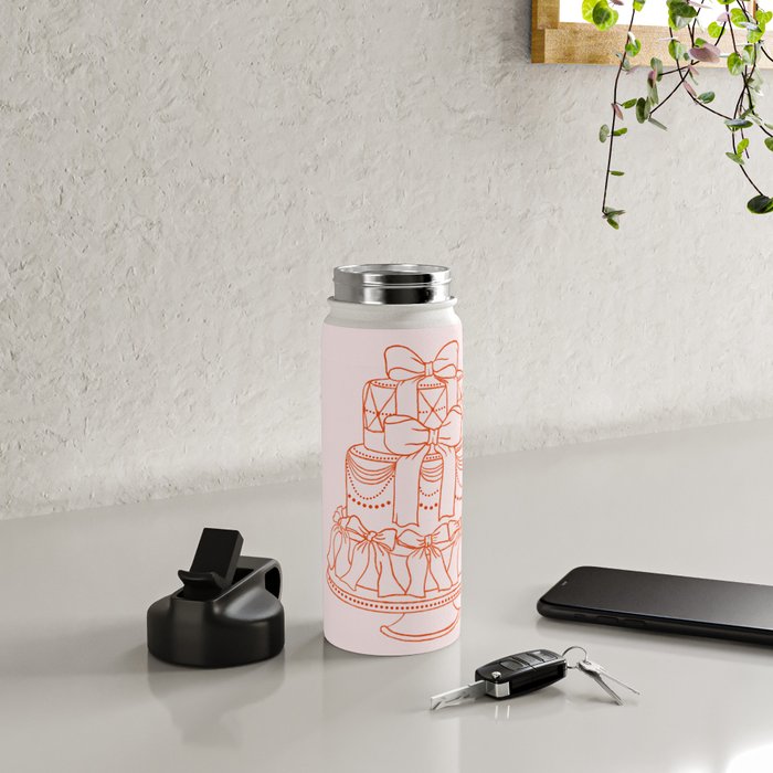 Preppy Bow Cake Water Bottle Gallery Image 4