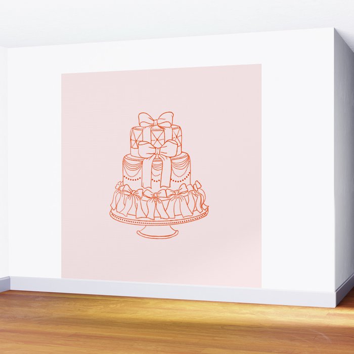 Preppy Bow Cake Wall Mural Gallery Image 2