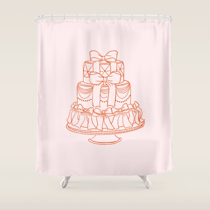 Preppy Bow Cake Shower Curtain Gallery Image 1