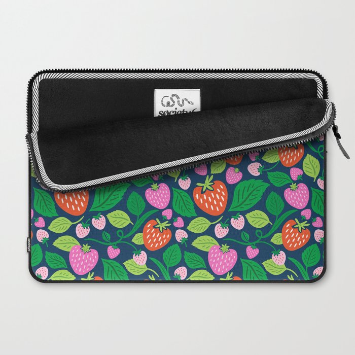 Strawberry Fields - Pink and Blue Laptop Sleeve Gallery Image 2