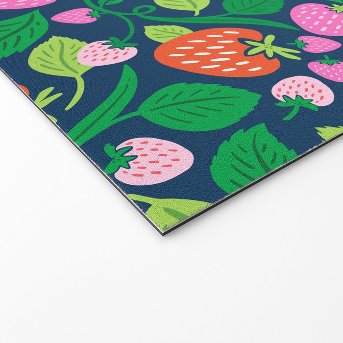 Strawberry Fields - Pink and Blue Welcome Mat Gallery Image 2