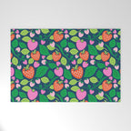 Strawberry Fields - Pink and Blue Welcome Mat Gallery Image 1