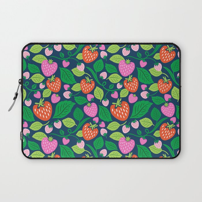 Strawberry Fields - Pink and Blue Laptop Sleeve Gallery Image 1