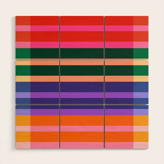 Color Block Stripes Wood Wall Art Gallery Image 1