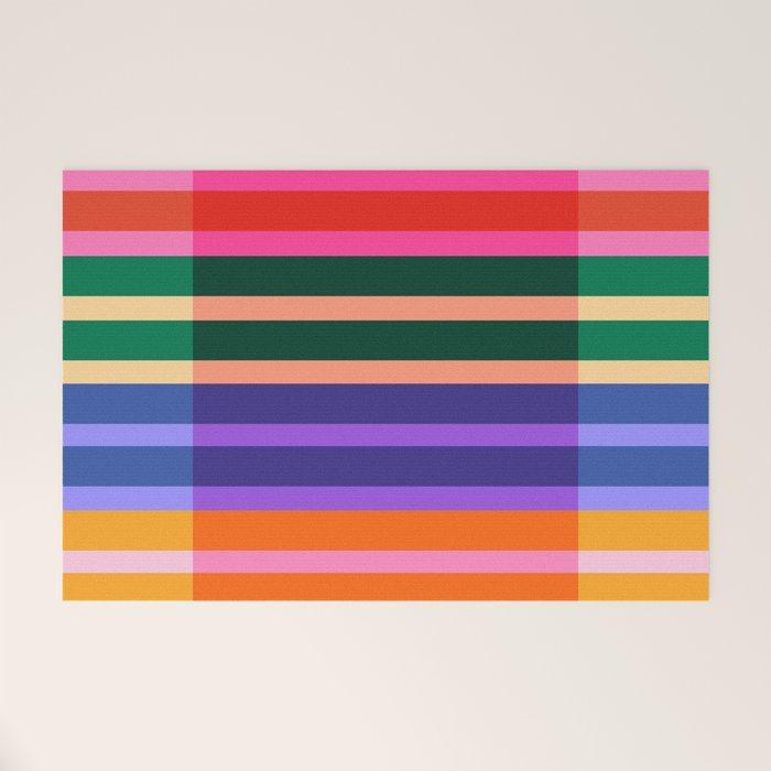 Color Block Stripes Welcome Mat Gallery Image 1