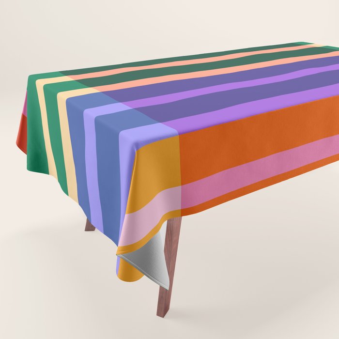 Color Block Stripes Tablecloth Gallery Image 1