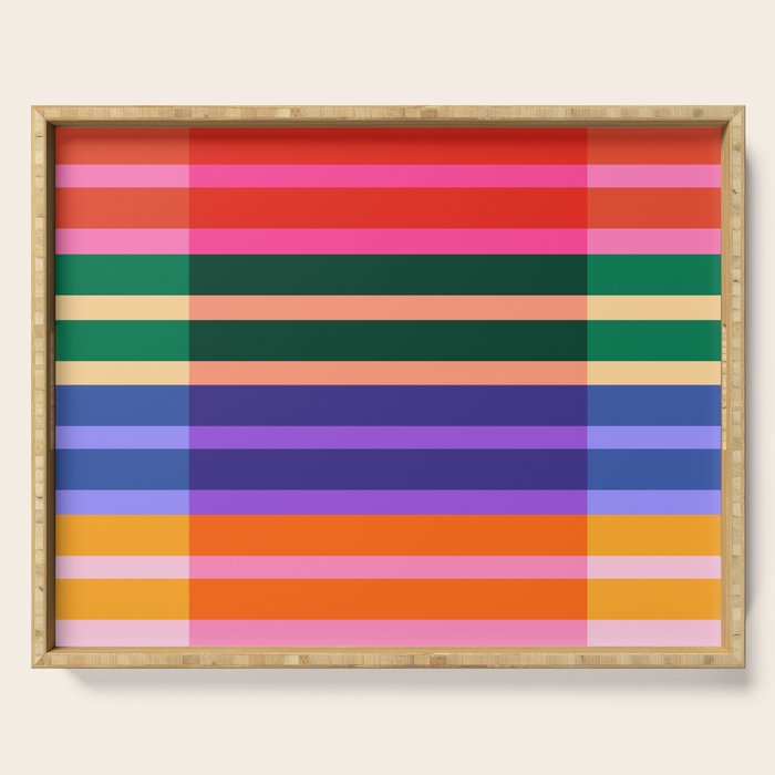 Color Block Stripes Serving Tray Gallery Image 1