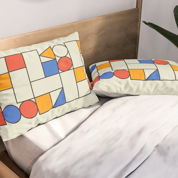 Bauhaus Blocks 02 Pillow Sham Gallery Image 2
