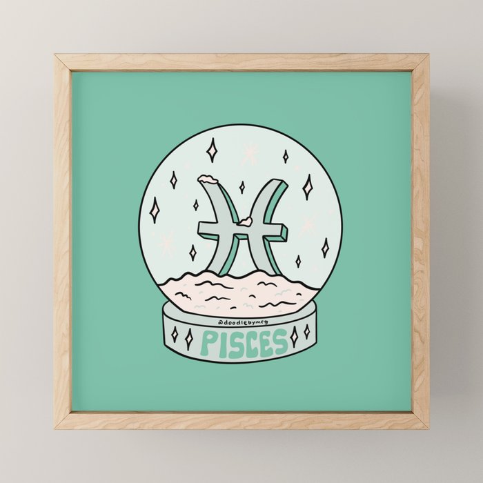 Pisces Snow Globe Mini Art Print Gallery Image 1