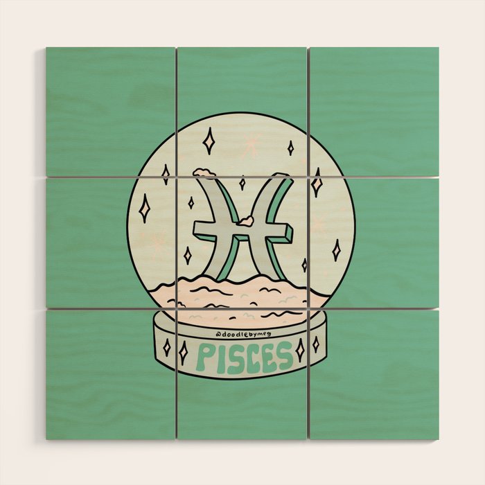 Pisces Snow Globe Wood Wall Art Gallery Image 1